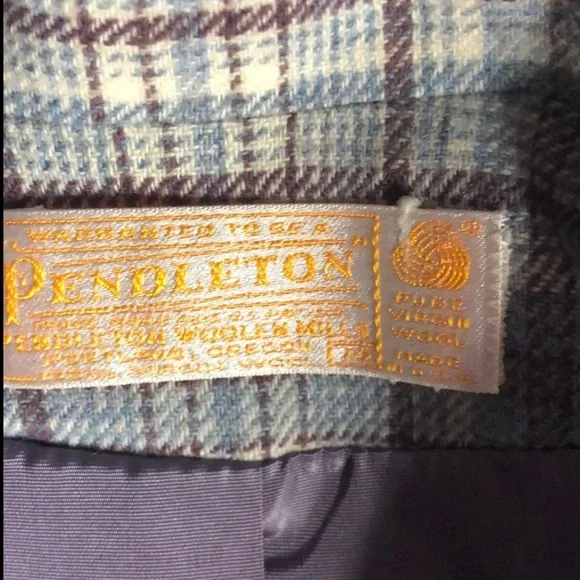 Vtg Pendleton Pure Virgin Wool Plaid Blazer - Old Money Dark Academia - Size 10 - Picture 10 of 10